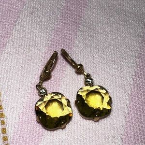 Catherine Popesco Olive Green and Gold drop earrings